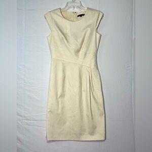 Antonio Melani Sheath Dress Womens 2 Beige High Waist Back Zip Slit Lined (K)